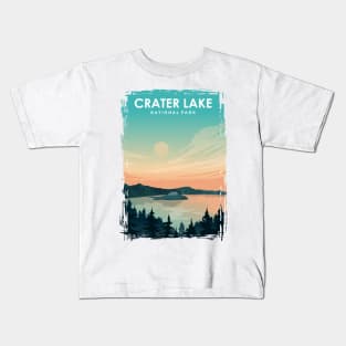 Crater Lake National Park Travel Poster Kids T-Shirt